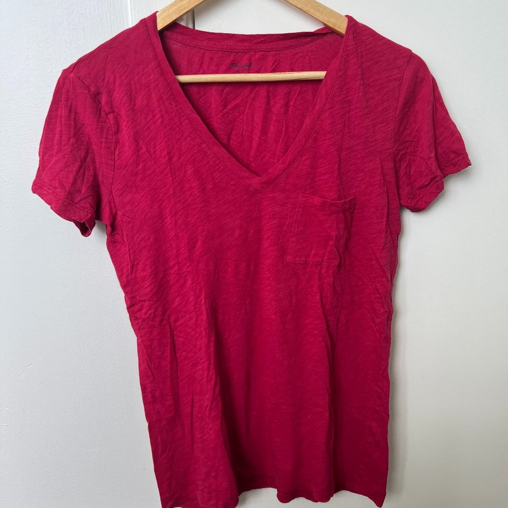 Madewell Whisper Cotton V-Neck Pocket Tee size xs